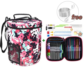 

Aluminium Crochet Hook Set with Yarn Storage Bag Organizer Women Mom Home 22pc Crochet Hook Knitting Needle Sewing Tool Yarn Bag