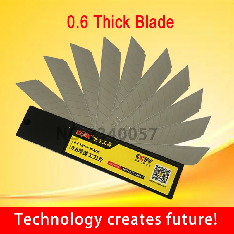

10 Pcs/box 6mm Art Paper Cutter Knife School Supplies Utility Knife Blades Low Carbon Alloy Steel Knife Office Stationery