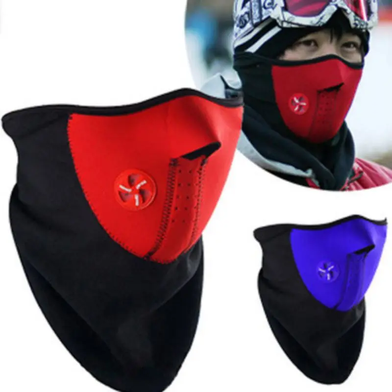 Спортивные лыжные половина лицо зима теплая маска велосипедов Открытый Спорт Маска Велоспорт маска