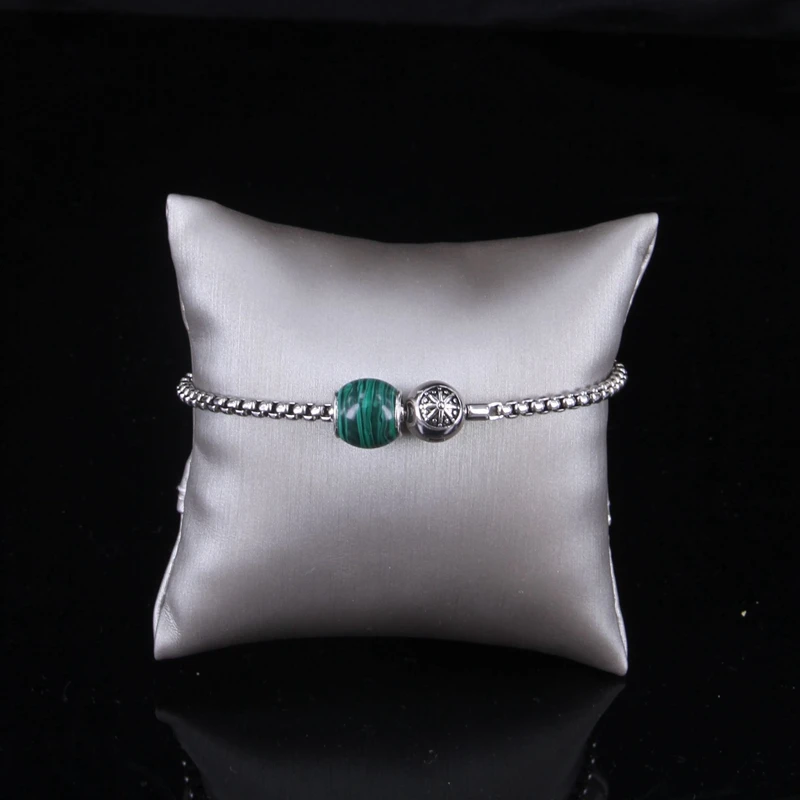 Томас Искусственные шарики из Малахита браслет из бисера, Европейский Rebel сердце стиль ювелирные украшения для мужчин TS B193