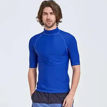 

Men's Rash Guard Compression Shirt for Men, Base Layer & Swim Shirt Swimwear Rashguard Athletic Tops UPF 50+ Sun Protect Blue