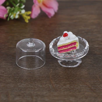 

Transparent Glass Dessert Fruit Tray Dollhouse Miniatures Accessories Mini 1:12 Dollhouse Miniaturas Furniture