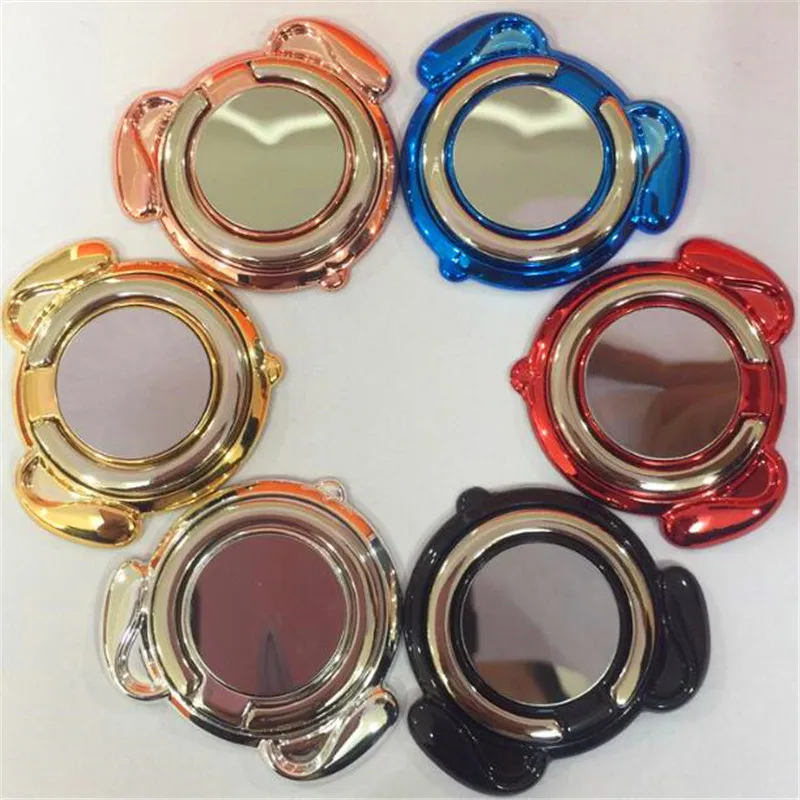 

UVR Metal Plating Magnetic Dog Mirror Finger Ring Mobile Stand Holder Mobile Phone Holder Stand For iPhone All Smartphone