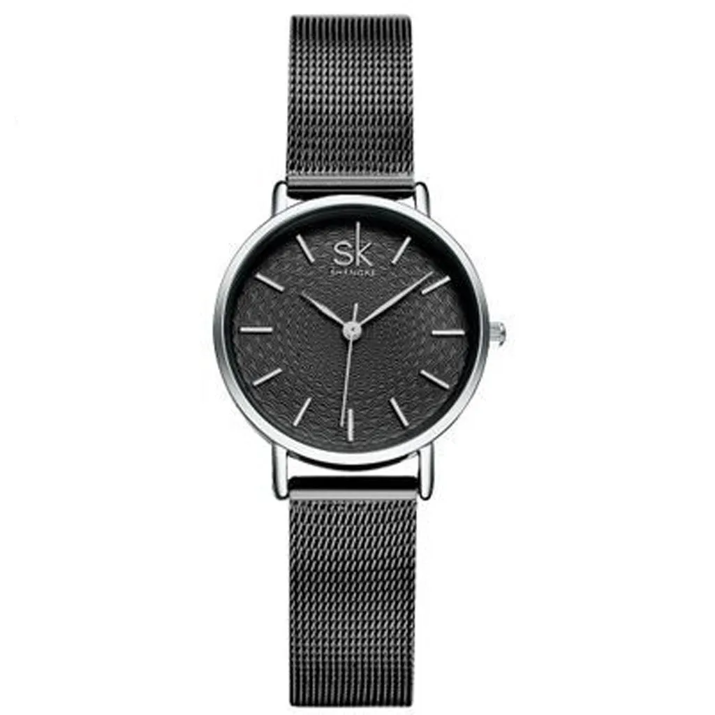 Susenstone модный браслет из нержавеющей стали женские водонепроницаемые наручные часы Роскошные женские ювелирные часы наручные часы Reloj femenino@ 5 - Цвет: Black
