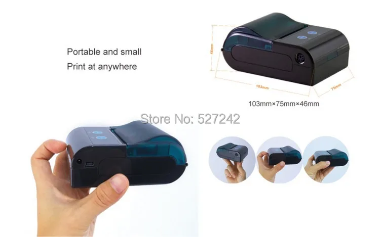 ZKC5805 Портативный Мобильный Bluetooth Термальность принтер