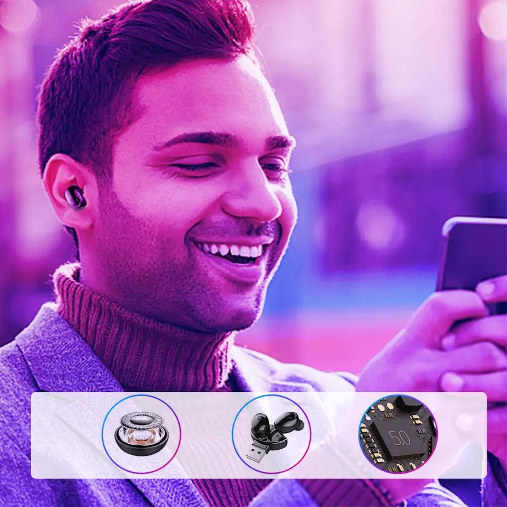 Беспроводные Bluetooth наушники TWS мини с поддержкой 5 0 и зарядным