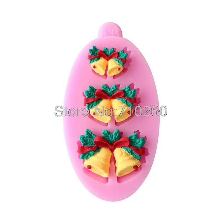 

C158 1pc Christmas Bell Silicone Mold Fondant Cake Decoration Tool Chocolate Mold Pastry Cooking Tools