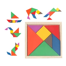 1 Шт. детская Умственное Развитие Tangram Деревянные Головоломки Детские Мальчики Девочки Подарки Деревянные Развивающие Игрушки Для Детей CL31