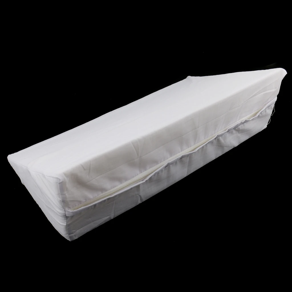 Foam Bed Wedge Acid Reflux Pillow Leg Elevation Cushion Washable Removable Cover - White 20x10x5.5 inches