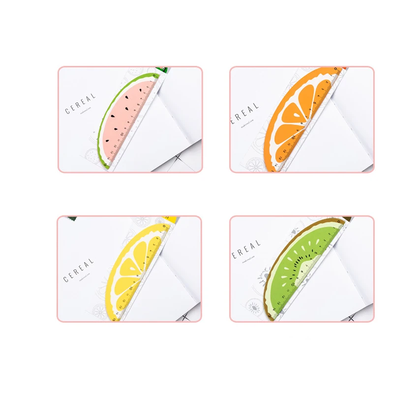 

1pcs/lot Fresh Fruit Shape Wooden Ruler Student With Cute Stationery Ruler Fresh Natural Ruler