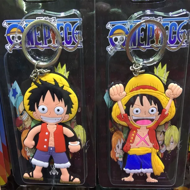 Cheap Anime Cartoon Cute Kawaii One Piece Luffy keychain Action Figure Toys double-sided Silicone PVC keychain Cheap Anime Cartoon Cute Kawaii One Piece Luffy keychain Action Figure Toys double-sided Silicone PVC keychain