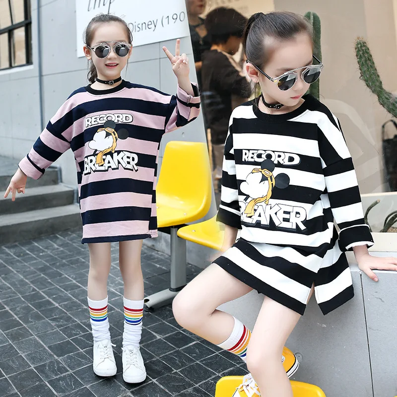 

Princess Clothes Cotton Kids Striped Party Mini Shirt Dress Teen Girl 4 8 10 12 14 Year Autumn Winter Long Sleeve Sport Dresses
