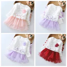 TELOTUNY; детское платье из хлопка; сезон осень; вечерние модные кружевные платья принцессы для маленьких девочек; Длинная одежда; Feb2