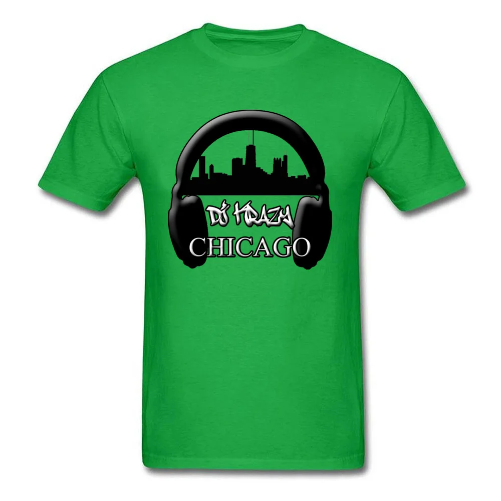 Men 2018 Fashion Tops T Shirt Round Neck Summer Autumn 100% Cotton Tshirts Printing Short Sleeve DJ KRAZY HEADPHONE Tshirts DJ KRAZY HEADPHONE green