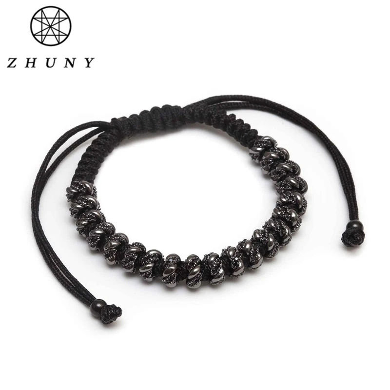 

ZHUNY Luxury Micro Pave Cubic Zirconia Roundle Bracelet Stoppers Bead with CZ Macrame Braided Shamballa Bracelet for Men Jewelry