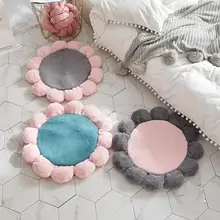 Мягкий Плюшевый коврик, коврик для девочки, круглый цветочный узор, ковер для спальни, противоскользящие декоративные коврики, домашний декор