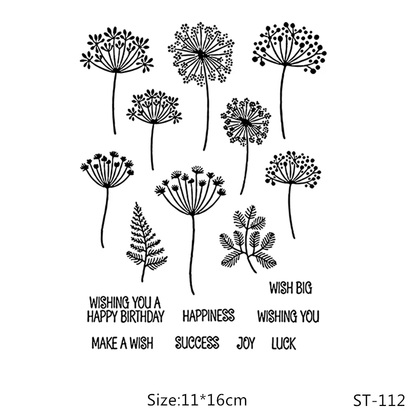 

ZhuoAng Different Types Dandelion Clear Stamps/Seals For DIY Scrapbooking/Card Making/Album Decorative Silicone Stamp Crafts