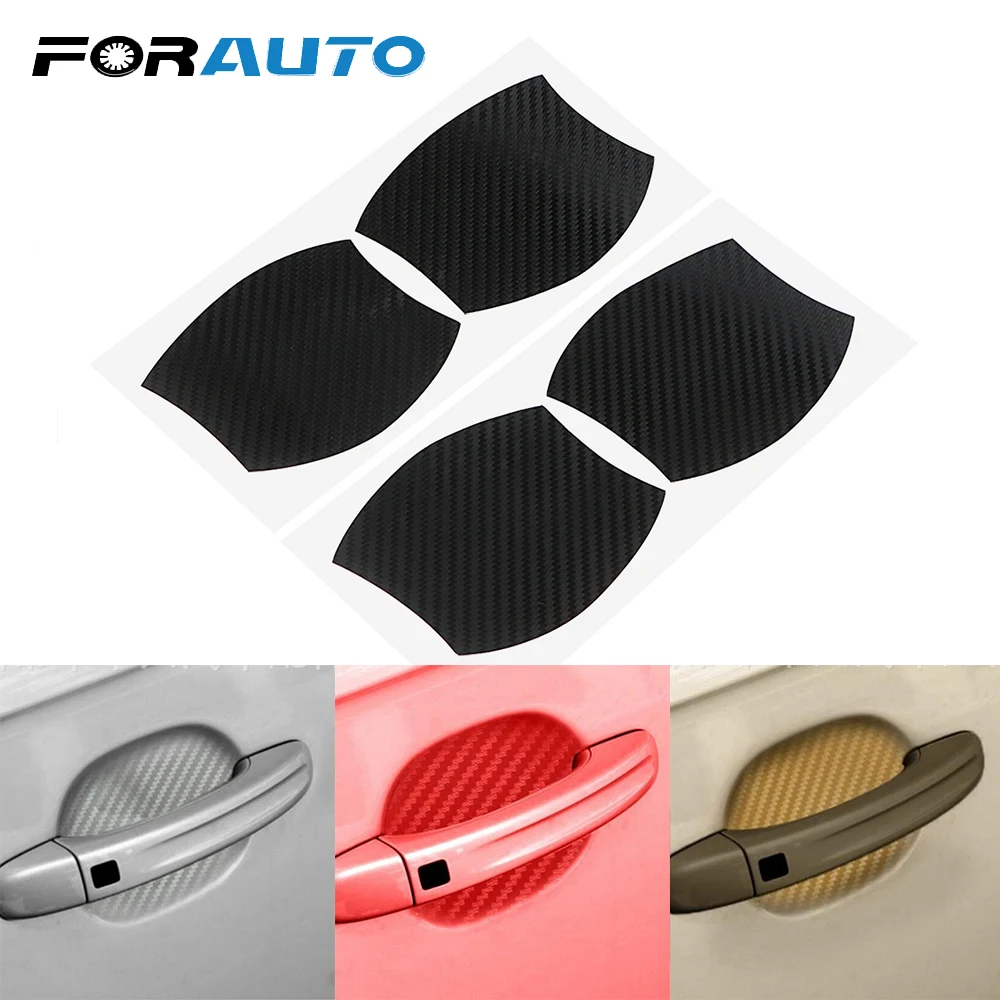 

4Pcs/set Auto Door Handle Scratch Protector Car Sticker Door Bowl Protection Film Carbon Fiber Vinyl Car Styling Body Decoration