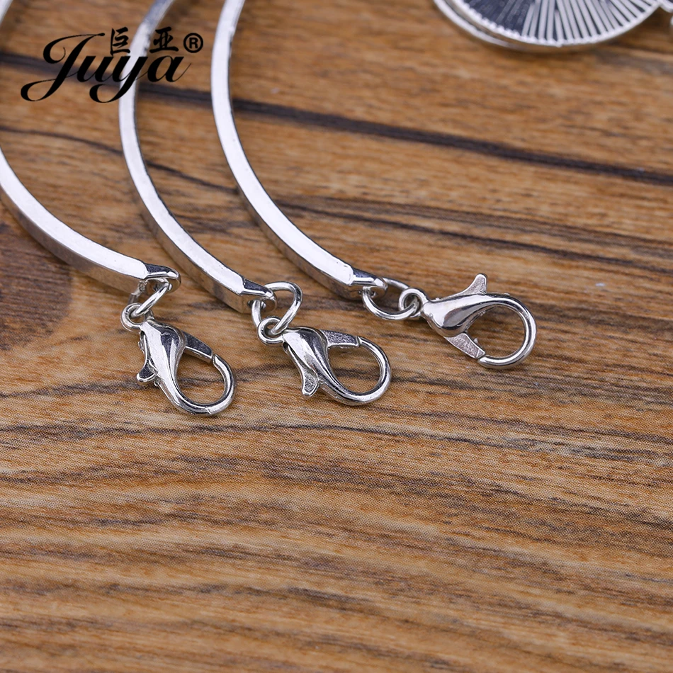 4pcs/lot Cabochon Base Bangle Settings Bracelet Blank Trays For Women DIY Jewelry Making Findings jewellery pulseras Crafts