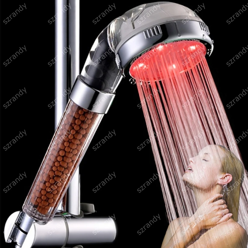 80mm LED Shower Head Sprinkler Bathroom Red Color Showers Heads with