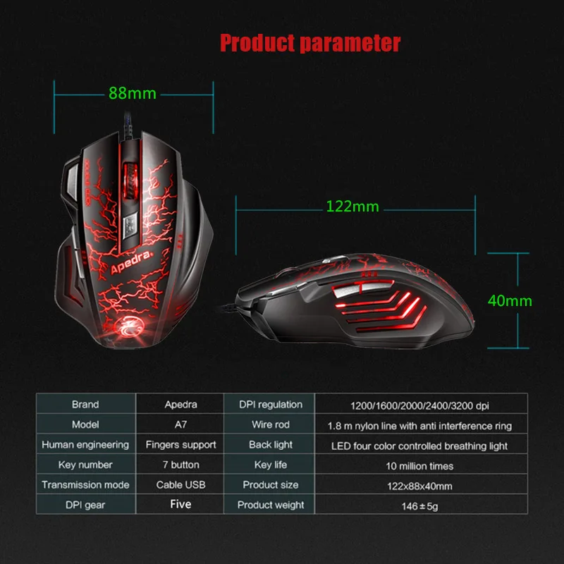 Sovawin USB игровая мышь профессиональное макропрограммирование Mause 4 цвета