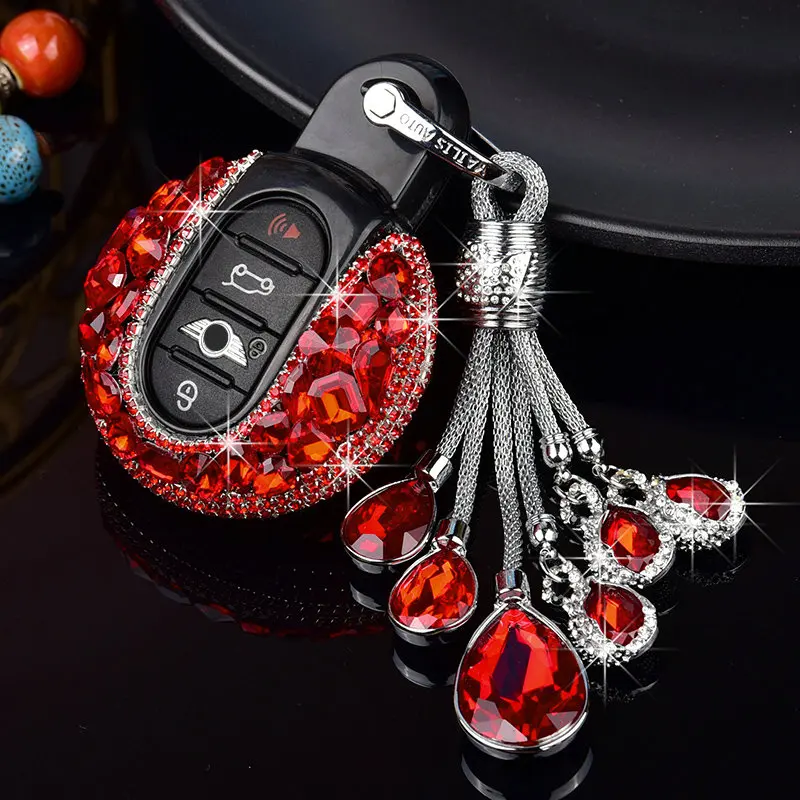 

Female Luxury 3 or 4 Buttons Crystal Diamond Car Key Case Cover For BMW Mini Cooper R60 R61 F54 F56 F55 S R56 R57 R58 R59