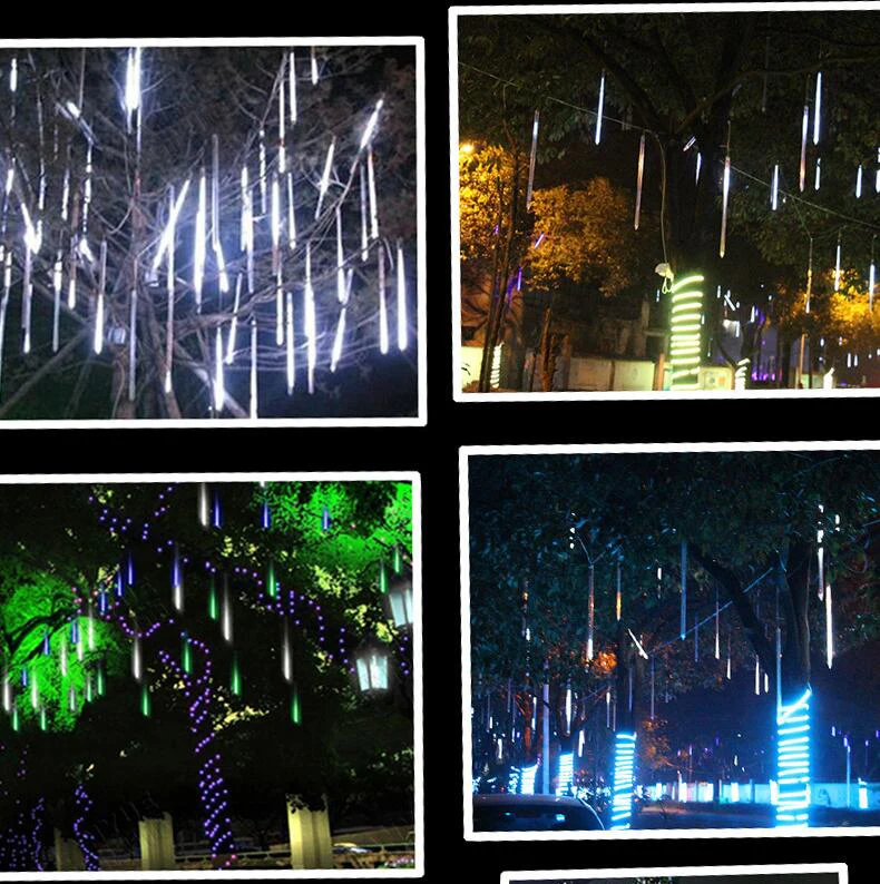 

EU/US Plug Multi-color 30CM 20CM Meteor Shower Rain Tubes LED Christmas Lights Wedding Garden Xmas String Light Outdoor