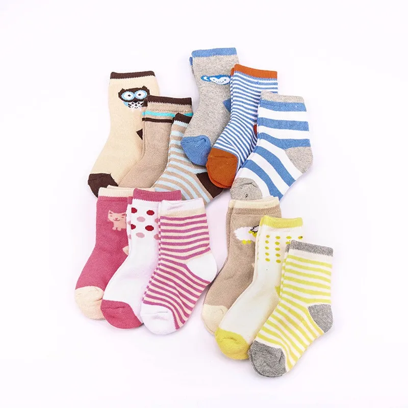 3 пары/партия, Детские хлопковые носки детские носки в полоску с рисунком милые весенне-осенние носки для девочек и мальчиков, От 1 до 7 лет одежда для детей