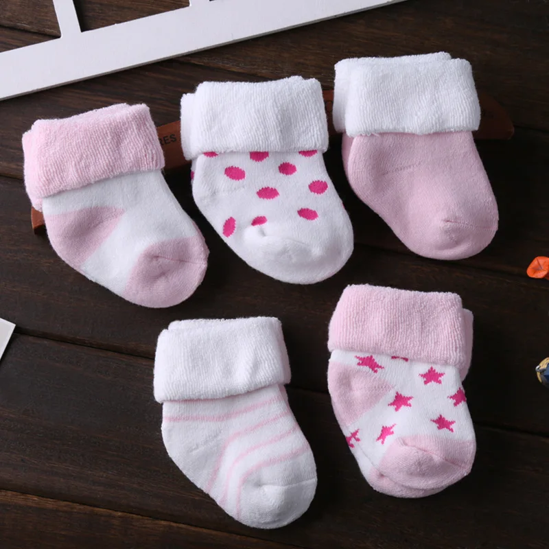 5 шт./лот, мягкие носки для новорожденных 3-12 месяцев, хлопковые носки для маленьких девочек и мальчиков, чистые аксессуары для малышей