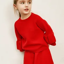 Minibalabala/трикотажная одежда с длинными рукавами для девочек; футболка+ юбка; Новинка года; Весенняя детская одежда; комплект из 2 предметов для малышей