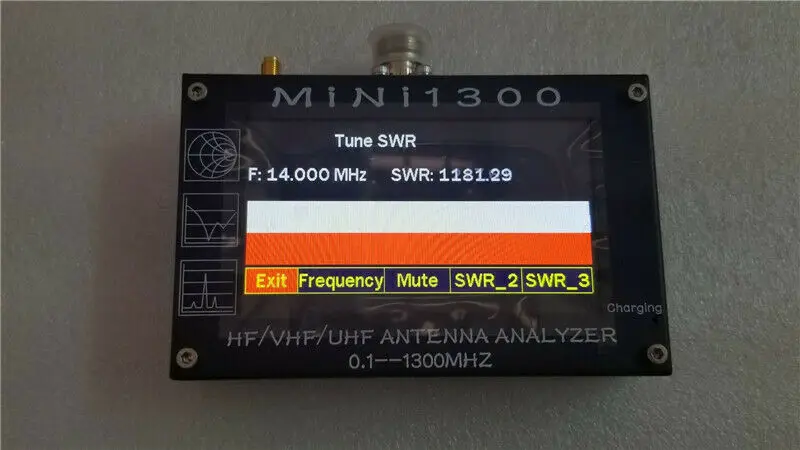 Новое поступление MINI1300 0,1-1300 МГц HF/VHF/UHF антенный анализатор емкостный сенсорный экран КСВ метр