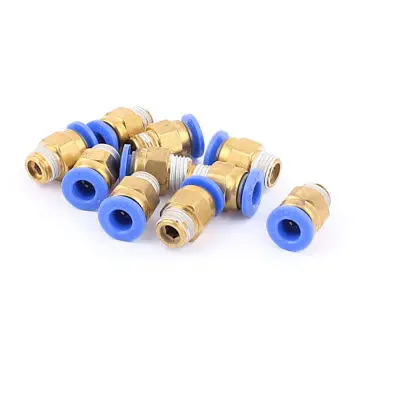 

10 Pcs Male Connector Tube OD 15/64 X NPT 1/8 Pneumatic Air Tube Fitting