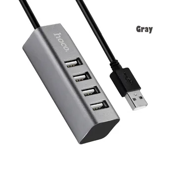 

HOCO 4 In 1 USB 2.0 High Speed 60MB/s USB Splitter 4 Ports Converter Adapter For Phone PC Laptop PC Notebook WH Computer Mac