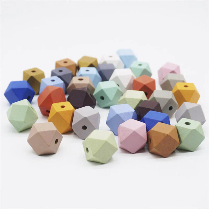 

20Pcs Natural Wood Beads 10/12/20mm Geometric Octagonal Spacer Loose Bead for Diy Jewelry Making Accessories Handmade Supplier