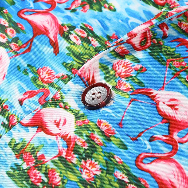 PAULKONTE 2019 Fashion Flamingo Print Mostly Male Blazer Jacket For Men Suit Top High Quality Party Wedding Man's Jacket