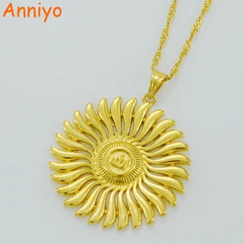 

Anniyo Small Allah Pendant Necklaces Women,Arabic Jewelry Islam Mohammed Necklace Gold Color Muslim Middle Eastern #035706