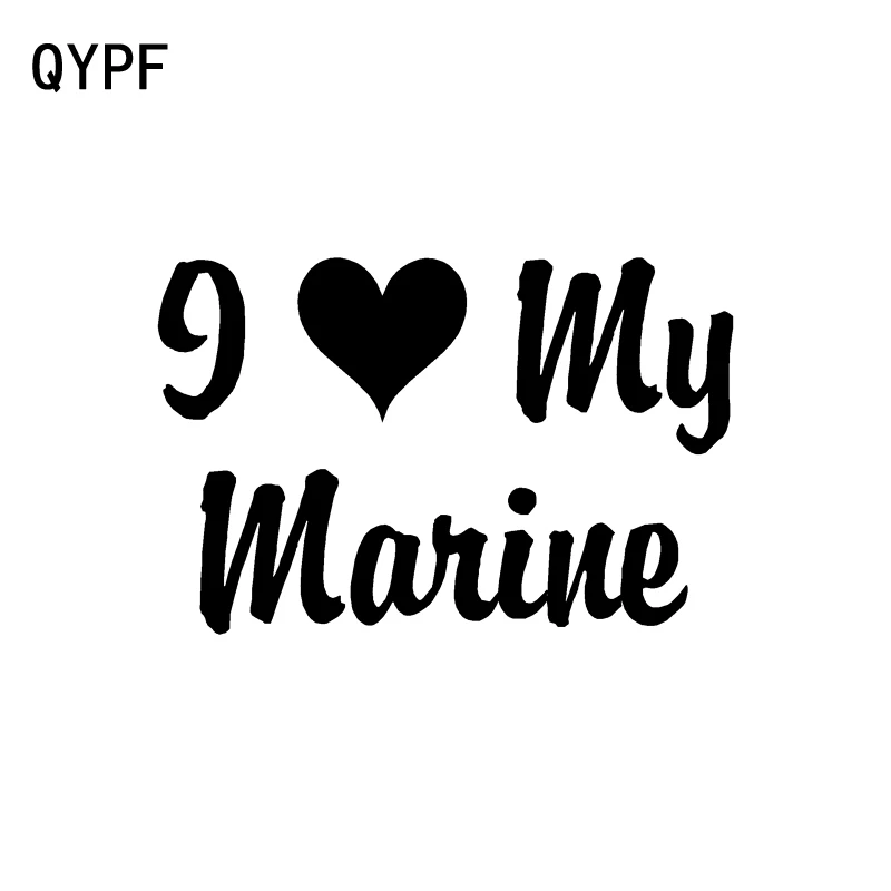 QYPF 15,5 см * 10 см I Love My Marine мода автомобиль Стикеры Наклейка Виниловые украшения Графический C15-2034