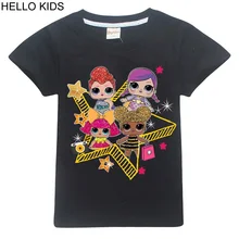 ФОТО 4 to 12years new children dolls t shirts for girl clothes 2018 brand baby girl clothes summer tops tee shirts