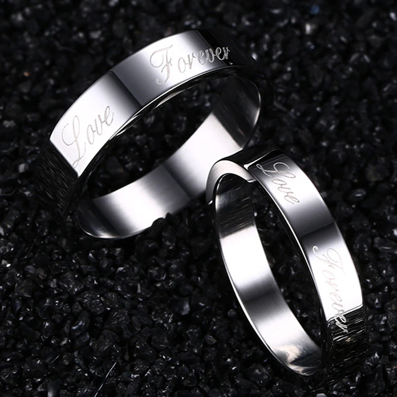 TTVOVO Forever Love свадебное рандомное серебряное кольцо из нержавеющей стали для