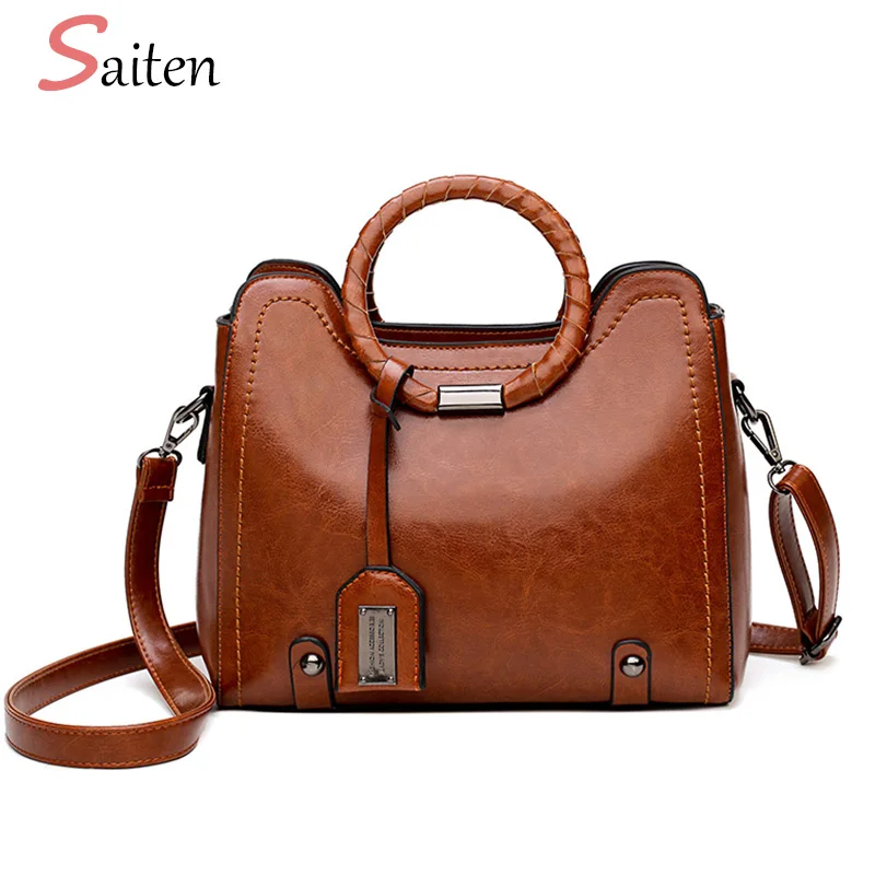 Saiten Fashion PU Leather Women Handbags Black Leather Tote Bag Bolsas femininas Sequined Female Crossbody bags Ladies Hand Bag