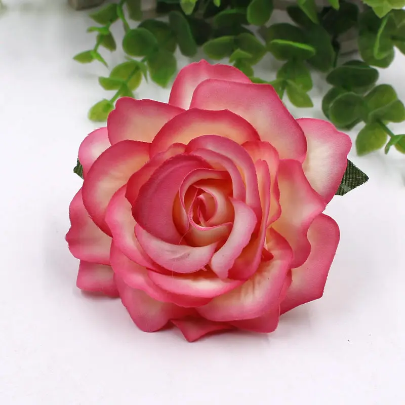 

New flocking red rose cloth flower decoration wedding bride headdress hairpin brooch accessories bedroom wedding car decoration