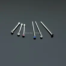 925 стерлингового серебра 1 мм Сережка для пирсинга носа кости 36 шт./компл