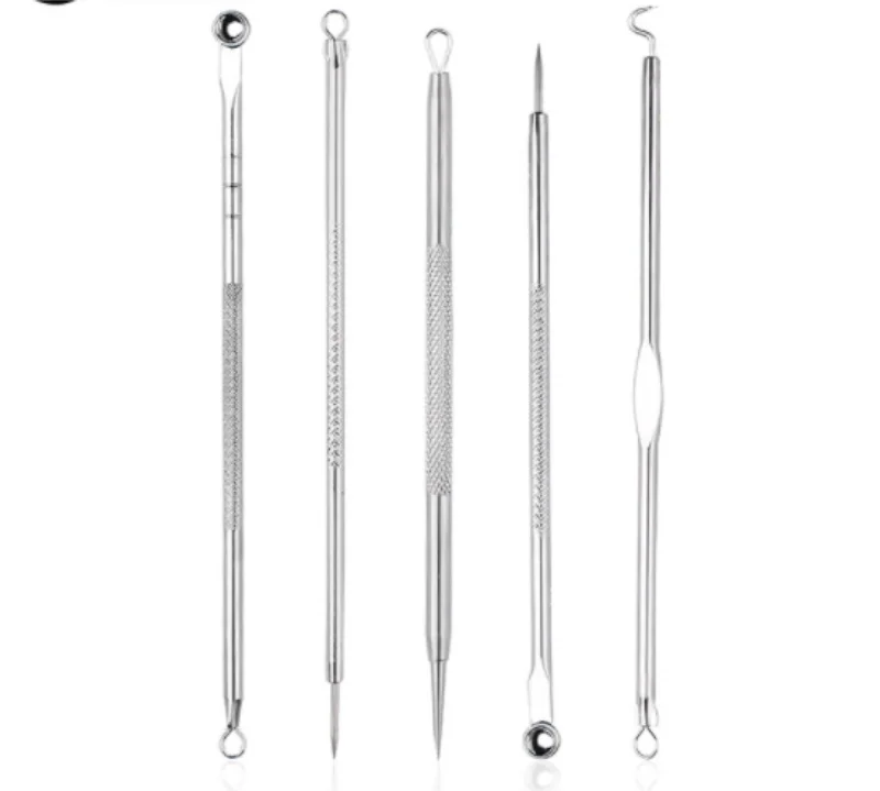 5pcs Stainless Steel Blemish Blackhead Come done Acne Removal Extractor Remover Needles Pimple Kit Makeup Tool / 500pcs |