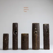 Итальянская керамическая ваза, грубая керамическая ваза, цветы, домашнее украшение, подключенная керамическая имитация дерева, зерно