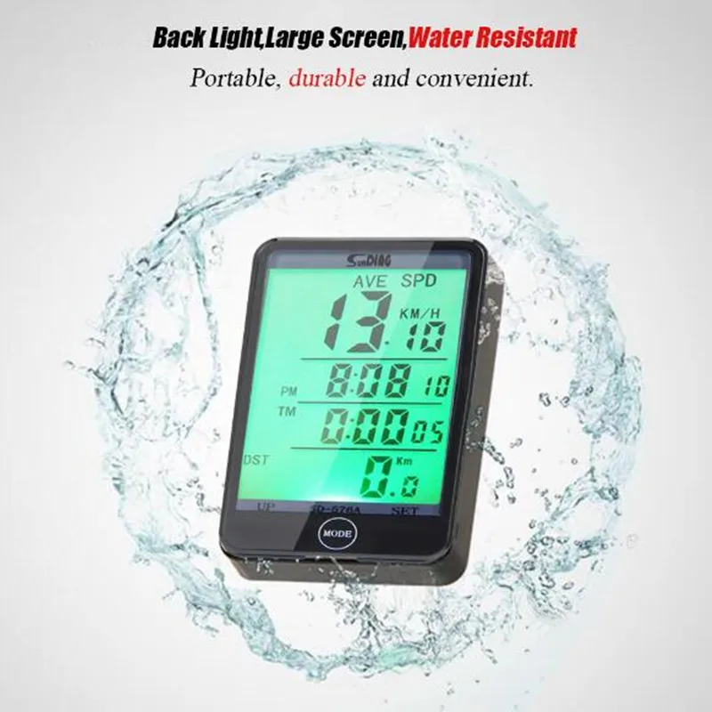 SD-576A Auto Light Mode Touch Wired Bicycle Computer Speedometer Line Control`