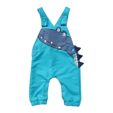 Emmaaby/синий комбинезон без рукавов с рисунком динозавра для новорожденных мальчиков и девочек; комбинезон; комплекты одежды; Милая одежда в стиле аниме