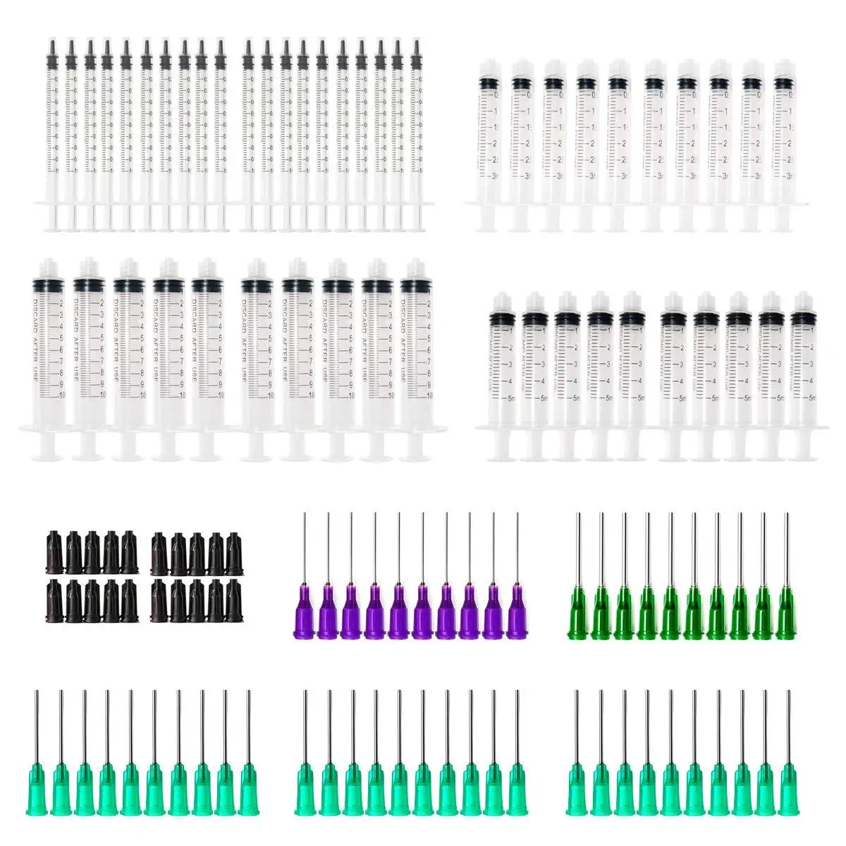 

Plastic Syringe 1ml 3ml 5ml 10ml For Lab and Industrial Dispensing Adhesives Glue Soldering Paste,with1inch Blunt Tip Needles