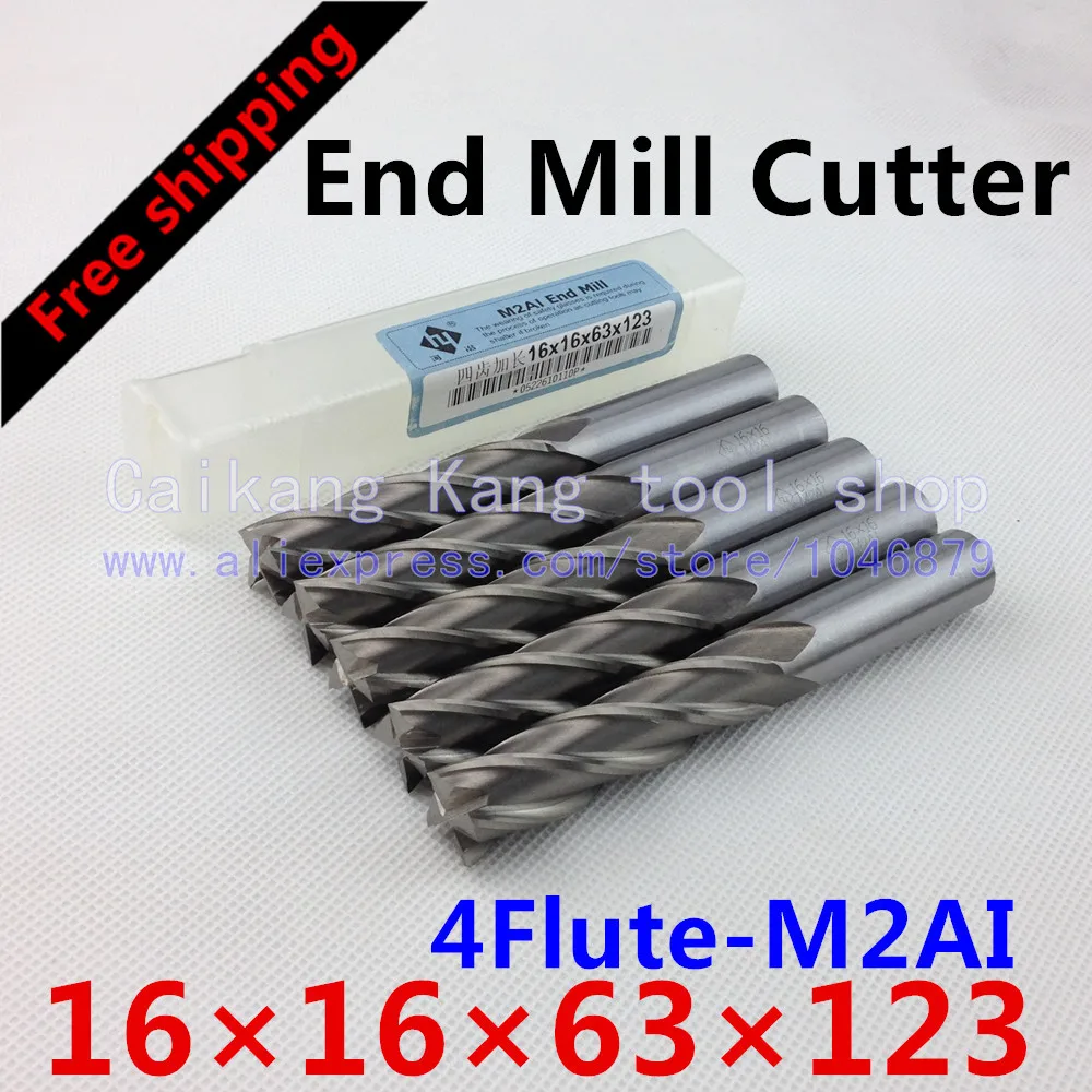 

Free shipping 5/bag New 4flute M2AI dia 16mm end mill cutter machine tool CNC tools Super-hard high speed steel 4F16*16*63*123