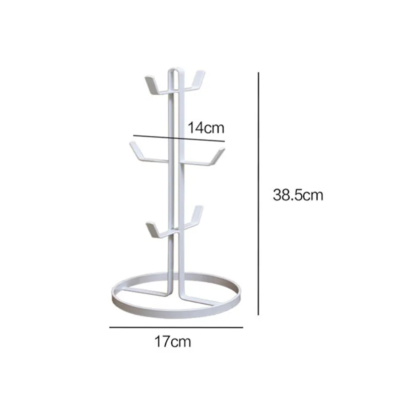 Вертикальный шесть крючков кружка держатель Кухня чашка железная стойка для хранения вертикальный анкерные Гвозди Настольный стеллаж для хранения