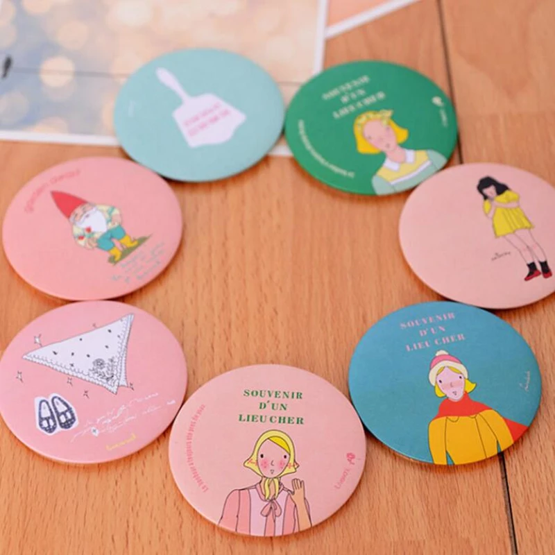 24pcs/lot Cute Small Round Metal Cosmetic Poket Mirror Makeup Accessories Beauty Tools Portable for Mirrors Bag|Зеркала для макияжа|